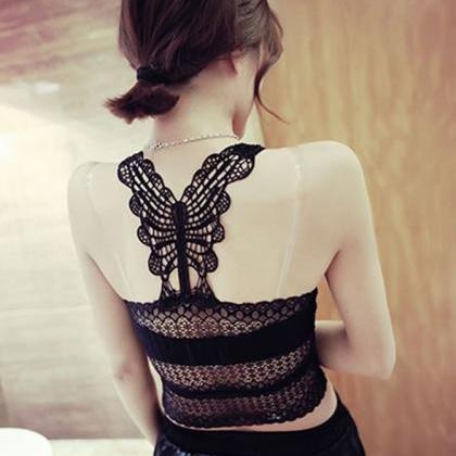 Sexy Off Shoulder Back Bow All Lace Bra