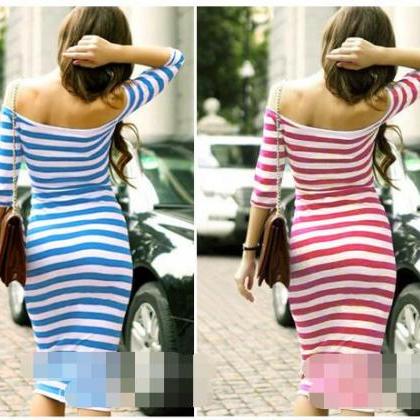 Style Big Yards Stripe Bodycon Dress