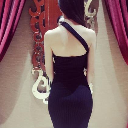 Sexy Backless Split Inclined Should..