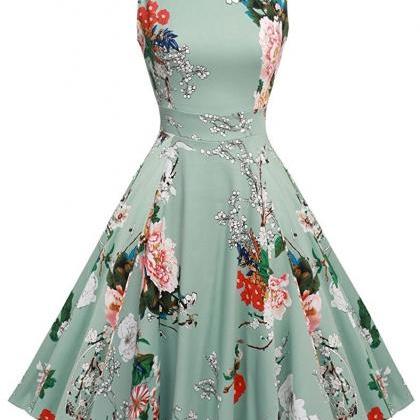 Hepburn Pure Cotton Printed Sleeveless Dresses