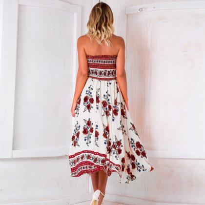 Fashion Sexy Sleeveless Print Dress