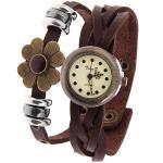 Round Dial Leather Band Women's Watch