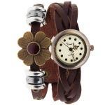 Round Dial Leather Band Women's Watch