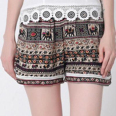 Print High Waist Casual Style Loose Shorts