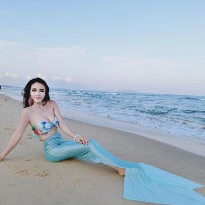 Bohemian Beach Mermaid Slim Irregular Pure Color..