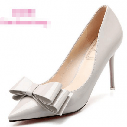 Pointed Toe Bowknot Decorate Stiletto Low Heels..
