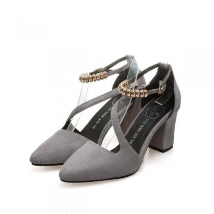 Pointed Toe Ankle Beadings Wrap Low..