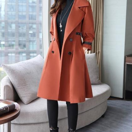 Doulble Breasted Long Sleeves Lapel..