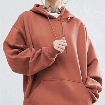 Oversize Hoodie Featuring Long Cuffed Sleeves And..