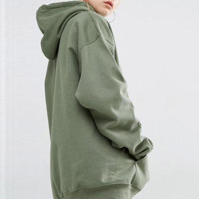 Oversize Hoodie Featuring Long Cuffed Sleeves And..