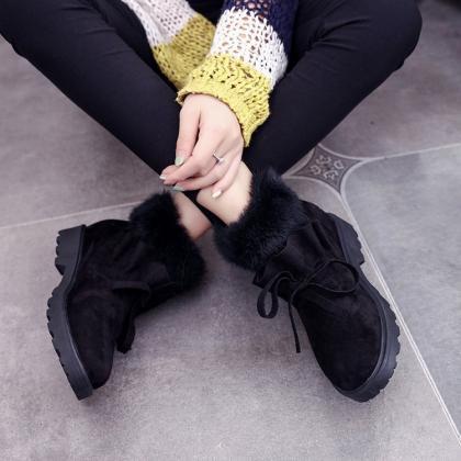 Suede Pure Color Pointed Toe Boots