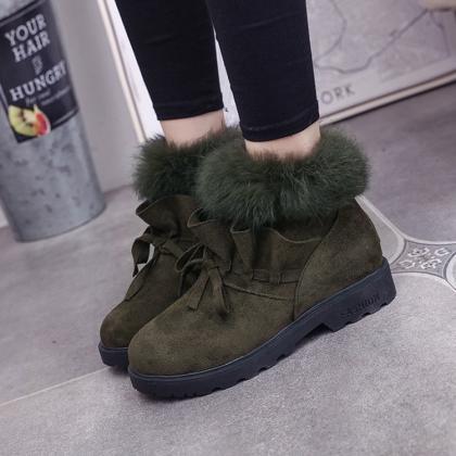 Suede Pure Color Pointed Toe Boots
