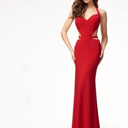 Sexy Backless Halter Long Party Dress