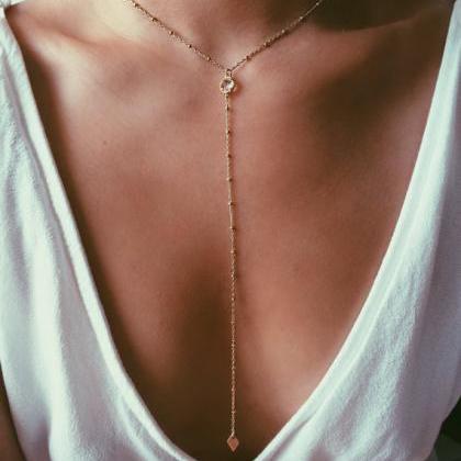 Gold-plated Tassel Long Layered Necklace