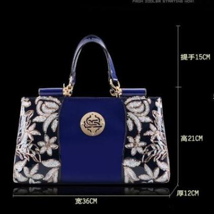 Euramerican Style Floral Decorated Women Satchel