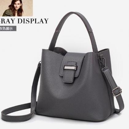 Simple Solid Color Magnetic Snap Satchel