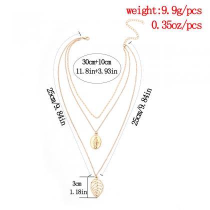 Religious Multilayer Virgin Leaves Necklace