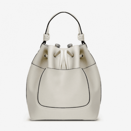 Solid Colour Drawstring Bucket Handbag on Luulla