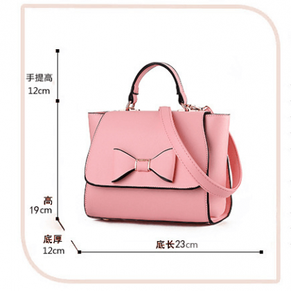 Front Flap Tote Bag, Handbag With Bow Accent