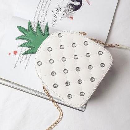Fashion Rivet Pineapple Shape Crossbody Bag