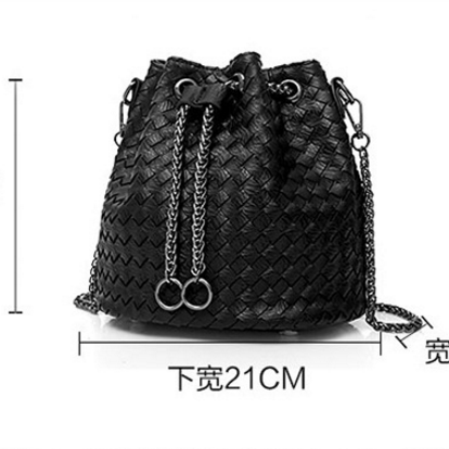 Knitted Pattern Bucket String Crossbdoy Bag