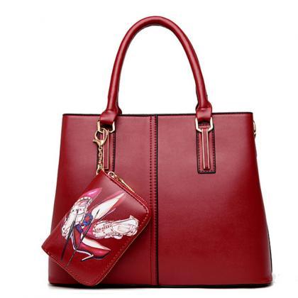 Occident Style Solid Color Satchel