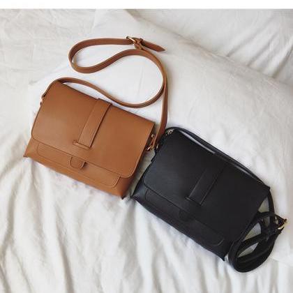 Well Match Solid Color Pu Crossbody Bag