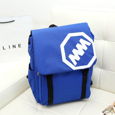 Preppy Chic Solid Color Canvas School Backpack