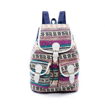 National Style Printing Canvas Backpack