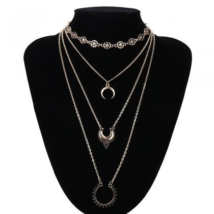 National Wind Multi-layer Alloy Necklace