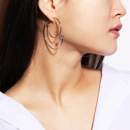 Stylish And Mixed Geometric Metal Earrings