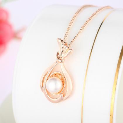Hollow Rose Gold Lucky Cage Necklace