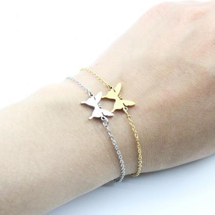 Stainless Steel Micro - Plated Butterfly Bracelet