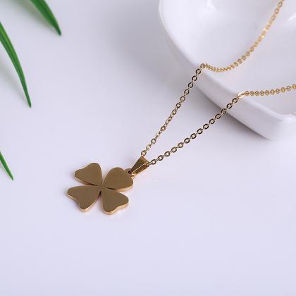 Fashion Stainless Steel Four-leaf Clover Necklace