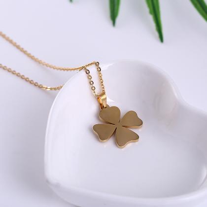 Fashion Stainless Steel Four-leaf Clover Necklace
