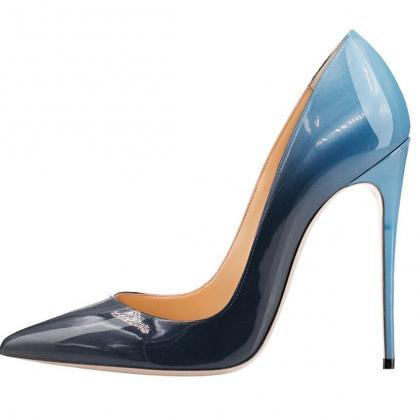 Gradient Low Cut Pointed Toe Super High Stiletto..