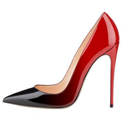 Gradient Low Cut Pointed Toe Super High Stiletto..