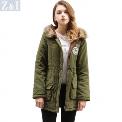 Candy Color Pockets Women Warm Oversized Hooded..