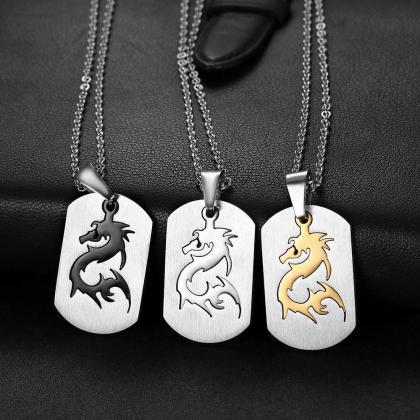 Big Soldier Brand Dragon Design Pendant Necklace