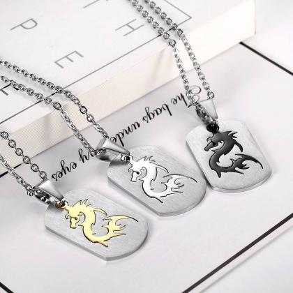 Big Soldier Brand Dragon Design Pendant Necklace