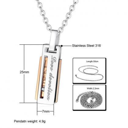 Fashion Rectangular Diamond Pendant Necklace