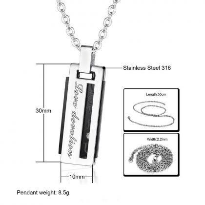 Fashion Rectangular Diamond Pendant Necklace