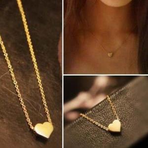 Sweet Heart Pendant Golden Necklace