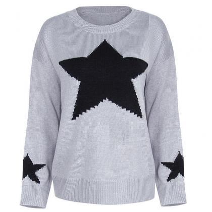 Star Pattern Knitted Sweater