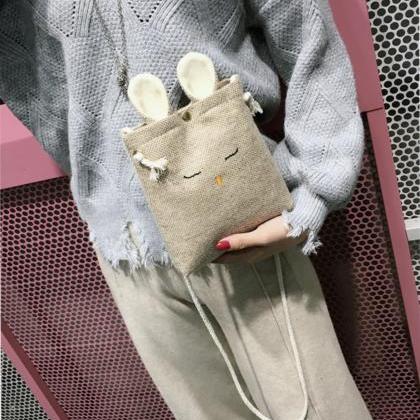 Soft Cute Rabbit Mini Handbag Mobil..