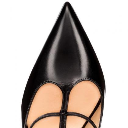 Pointed Roman strap stiletto
