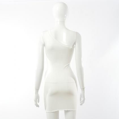 One-shoulder Sleeveless Reverse-wear Mini Dress