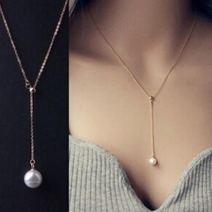 Shipping Collar Bone Adjustable Necklace Pearl..