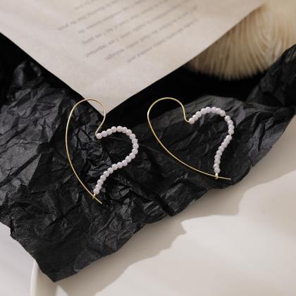 Shipping Exaggerated Love Pearl Earrings Simple..