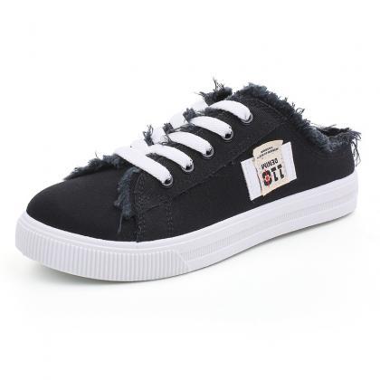 Half Support Canvas Shoes-black